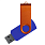 Флеш накопитель USB 2.0 Twister Сolor Mix 16GB, пластик Софт Тач/металл, синий/оранжевый_СИНИЙ