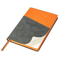 Ежедневник Flexy Smart Porta Nuba Latte A5, серый/оранжевый, недатированный, в гибкой обложке