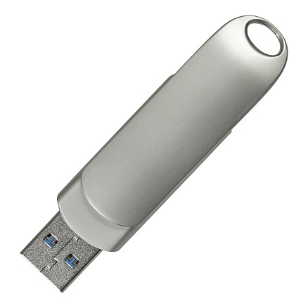 Флеш накопитель USB 3.0 + TYPE C Cupertino, металл, серебристый матовый, 32 GB