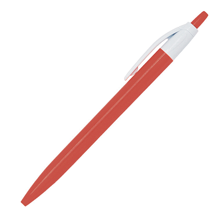 Ручка шариковая, Simple, пластиковая, красная/белая