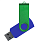 Флеш накопитель USB 2.0 Twister Сolor Mix 16GB, пластик Софт Тач/металл, синий/зеленый_СИНИЙ 12