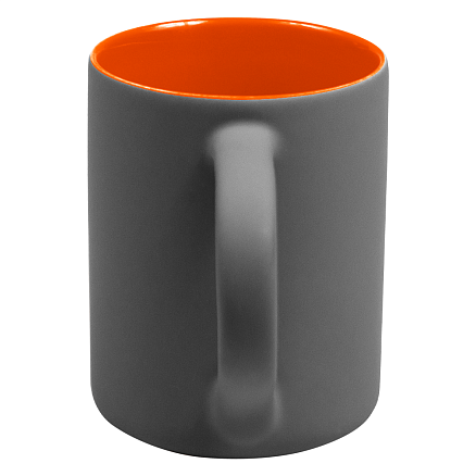 Кружка фарфоровая Casa Grande Magnolia Color Matt, матовая,  серо-оранжевая, 350 мл