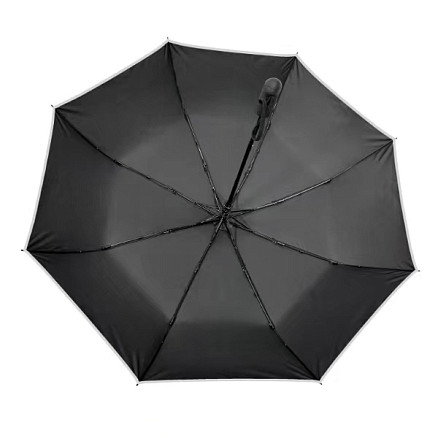 Зонт складной автоматический с фонариком Forest Walker, диаметр 108 см, 8 панелей, со светоотражающей полосой в подарочной коробке, черный
