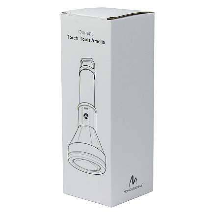 Фонарь Tools Amelia, пластиковый, аккумуляторный, с зарядкой type-c,  черный