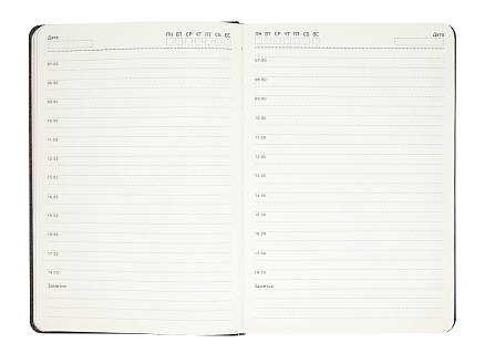 Ежедневник Smart New York Cambric А5, черный, недатированный, в твердой обложке