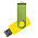 Флеш накопитель USB 2.0 Twister Сolor Mix 16GB, пластик Софт Тач/металл, желтый/светло-зеленый_желтый 10