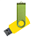 Флеш накопитель USB 2.0 Twister Сolor Mix 16GB, пластик Софт Тач/металл, желтый/светло-зеленый_ЖЕЛТЫЙ 10