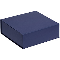 Подарочная коробка, размер 25*21*8,5 см, Solution Prestige Linen с магнитным клапаном, темно-синяя