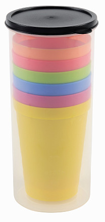 Набор чашек SMART DRINK, синий, зеленый, сиреневый, оранжевый, красный, желтый