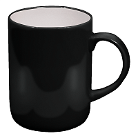 Кружка фарфоровая Casa Grande Magnolia Varnish, глянцевая, черная/белая, 350 мл