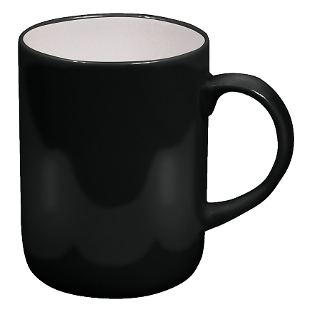 Кружка фарфоровая Casa Grande Magnolia Varnish, глянцевая, черная/белая, 350 мл