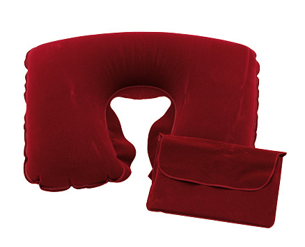 Надувная подушка для путешествий COMFORTABLE, темно-красная