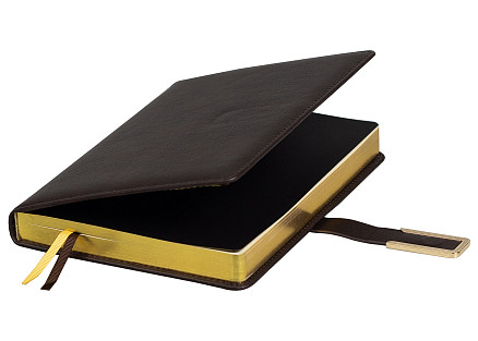 Ежедневник City Bary Mocco A5 в подарочной коробке, коричневый с золотистым, недатированный, в твердой обложке