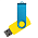 Флеш накопитель USB 2.0 Twister Сolor Mix 16GB, пластик Софт Тач/металл, желтый/голубой_желтый 8