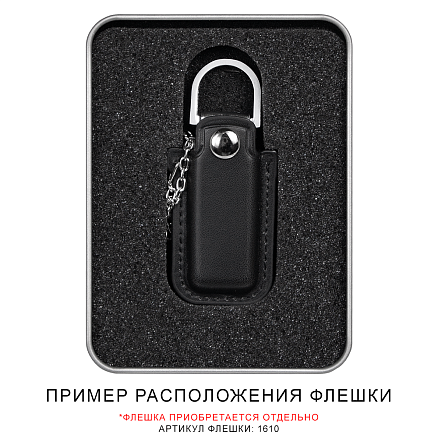 Футляр Palermo для флеш накопителя металлический, размер 11,5*8,5 см, серебристый