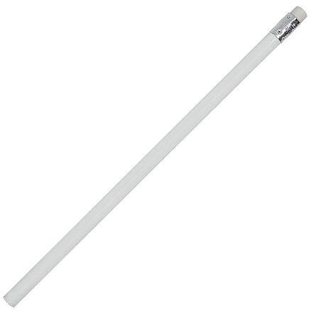 Карандаш деревянный со стеркой, белый/белый