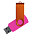 Флеш накопитель USB 2.0 Twister Сolor Mix 16GB, пластик Софт Тач/металл, розовый/оранжевый_розовый