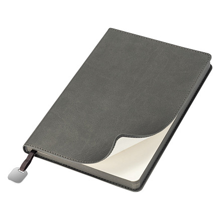 Ежедневник Flexy Latte А5, серый с серым срезом, недатированный, в гибкой обложке