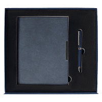 Набор подарочный Solution Prestige Duo (Ежедневник B5, ручка шариковая), темно-синий