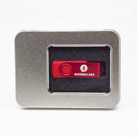 Футляр для флеш накопителя металлический, размер 11,5*8,5 см, серебристый