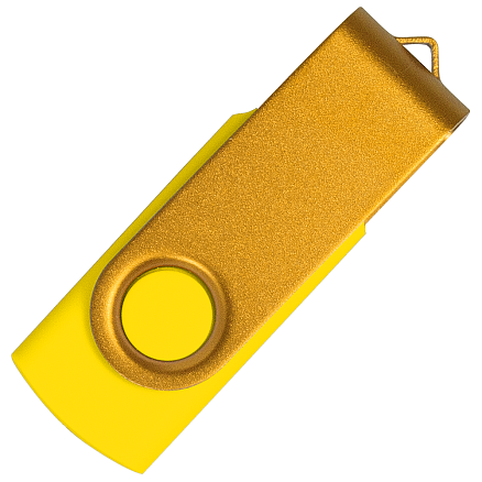 Флеш накопитель USB 2.0 Twister Сolor Mix 16GB, пластик Софт Тач/металл, желтый/желтый