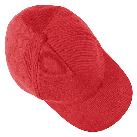 Кепка 5-панельная Greenwich 350, c красным сендвичем, красная