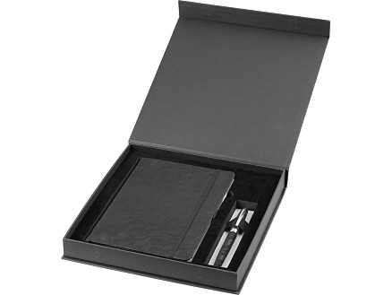 Подарочный набор Lace из блокнота формата A5 и ручки, черный