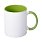 Кружка СТАНДАРТ цветная внутри+ручка, 330 мл, светло-зеленая для сублимации_БЕЛЫЙ
