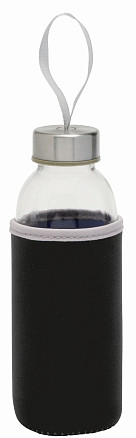 Стеклянная бутылка TAKE WELL, черная, прозрачная