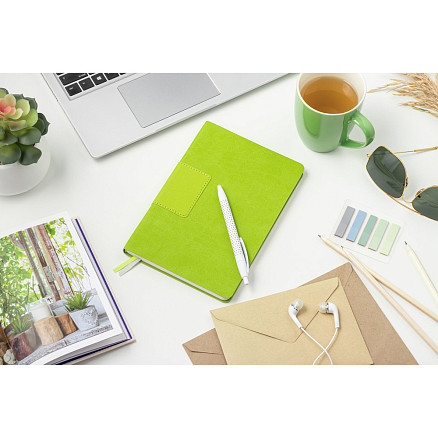 Ежедневник Flexy Stone Ostende А5, салатовый, недатированный, в гибкой обложке