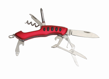 Карманный нож из 7 предметов SMALL R., красный, серебристый