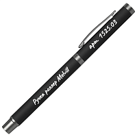 Ручка роллер Melvill Print Sample, металлическая, софт тач, черная