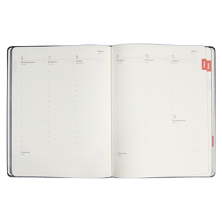 Еженедельник Urban Agenda Buffalo A4, черный, датированный на 2026 г, в полугибкой обложке