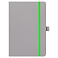 Блокнот Alfa Polo Line А5 в линейку матовый, серый, в твердой обложке с салатовой резинкой и петлей для ручки small_img_2