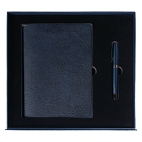 Набор подарочный Solution Prestige Duo (Ежедневник B5, ручка шариковая), темно-синий