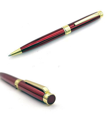Ручка шариковая глянцевая Grand Diplomat металлическая, бордо/золотистая