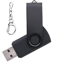 Флеш накопитель USB 2.0 Twister 8GB, пластик Софт Тач/металл, черный/черный