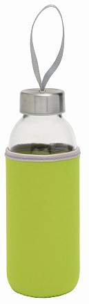Стеклянная бутылка TAKE WELL, яблочно-зеленая, прозрачная