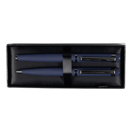 Набор ручек Attashe Solution, синий (ручка шариковая, роллер) в подарочной коробке Emotion