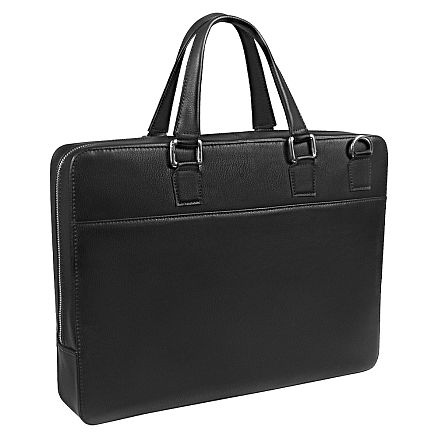 Портфель для ноутбука Stanford Leather из натуральной кожи,  черный