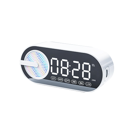 Колонка беспроводная  MyTone Sound Clock c часами,  белая