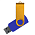 Флеш накопитель USB 2.0 Twister Сolor Mix 16GB, пластик Софт Тач/металл, синий/желтый_синий 2
