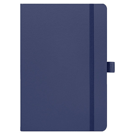 Блокнот Alfa Polo Line А5 в линейку матовый, синий, в твердой обложке с синей резинкой и петлей для ручки