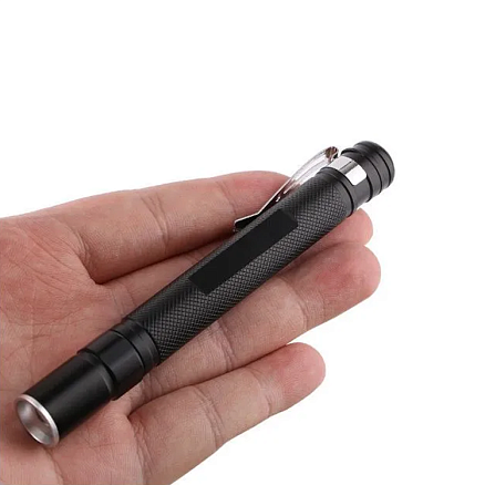 Фонарь Tools Dinan, алюминиевый, с клипсой, черный