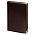 Ежедневник полудатированный Classic Pristine Gold А5, темно-коричневый  с золотом, с металлическими уголками, в твердой обложке с поролоном_темно-коричневый/золото