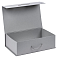 Подарочная коробка, размер 39*26,3*11 см, Solution Prestige Big Case Linen с магнитным клапаном и ручкой , с EVA ложементом 36,8*25,1*4 см под индивидуальную вырубку, серебристая,  small_img_5