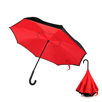 Зонт-трость механический  Chaplin, черно-красный