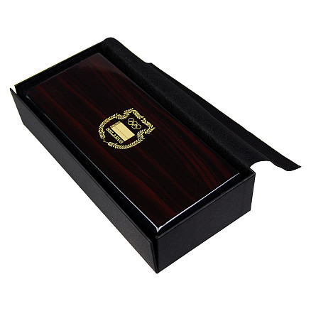 Футляр для одной или двух ручек, розовое дерево, темно-коричневый, в подарочной коробке