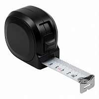 Рулетка Tools Standart, 5 метров, черная, пластиковая, с ремешком
