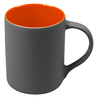 Кружка фарфоровая Casa Grande Magnolia Color Matt, матовая,  серо-оранжевая, 350 мл